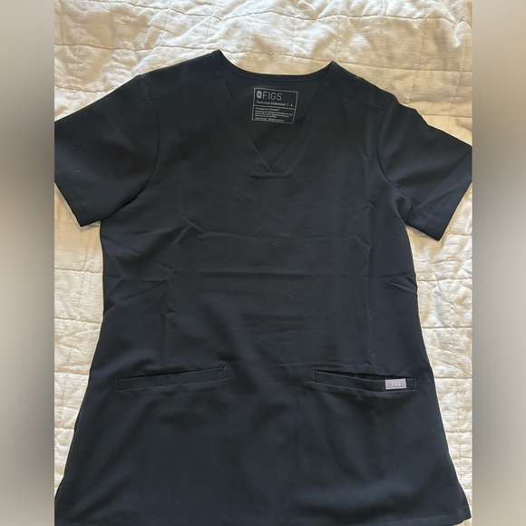 Figs Jet Black V-Neck Scrub Top - Picture 2 of 2